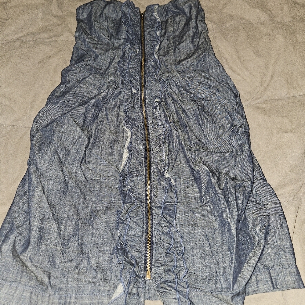 JFW just for straps zip up denim dress NWT